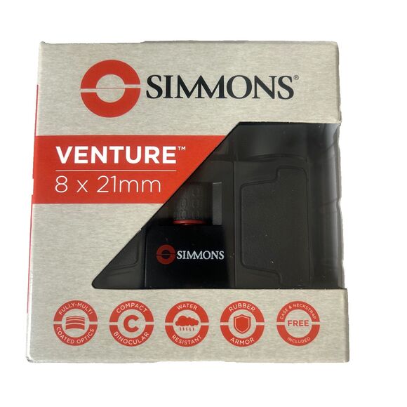 SIMMONS VENTURE 8X21mm Black Compact Binoculars Model 897821R BRAND NEW in Box - Picture 5 of 5
